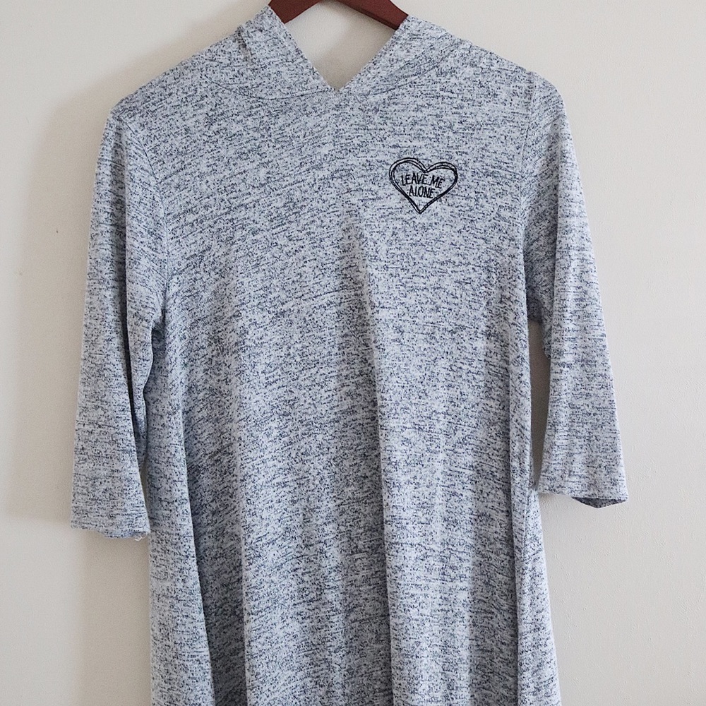 Gray dress with text